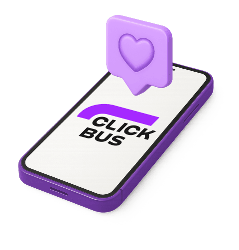 Smartphone com o aplicativo ClickBus aberto